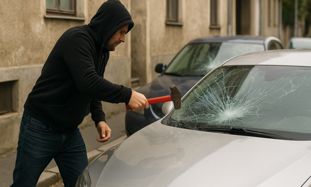 Kalap&aacute;ccsal t&ouml;rte be a sz&eacute;lv&eacute;dőket egy f&eacute;rfi Győrben