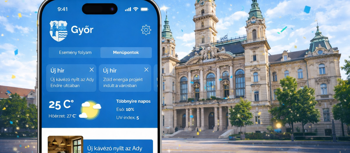 Megj&ouml;tt Győr &uacute;j appja: egy helyen a h&iacute;rek, programok, hibabejelent&eacute;sek &eacute;s m&eacute;g a v&aacute;rosfelfedező j&aacute;t&eacute;k is