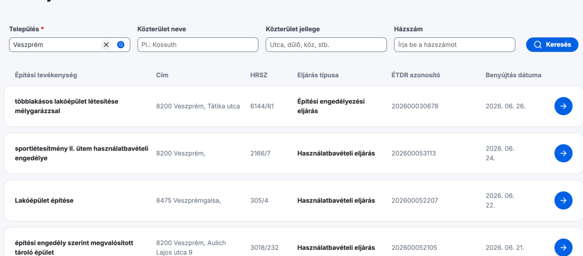 Ism&eacute;t nyilv&aacute;nosan el&eacute;rhetők az &eacute;p&iacute;t&eacute;si enged&eacute;lyek tervdokument&aacute;ci&oacute;i