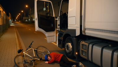 R&aacute;nyitotta a kamionajt&oacute;t a biciklisre