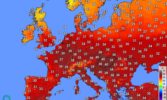 HungaroMet: H&eacute;tfőn Magyarorsz&aacute;g volt Eur&oacute;pa egyik legmelegebb orsz&aacute;ga