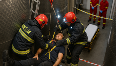 N&eacute;gy m&eacute;ter magasb&oacute;l tart&aacute;lyok k&ouml;z&eacute; esett egy ember egy soproni bor&aacute;szatban
