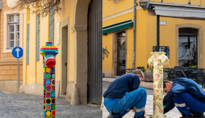 Egyedi fest&eacute;sű tűzcsapok jelentek meg P&eacute;csen a V&iacute;z vil&aacute;gnapja alkalm&aacute;b&oacute;l