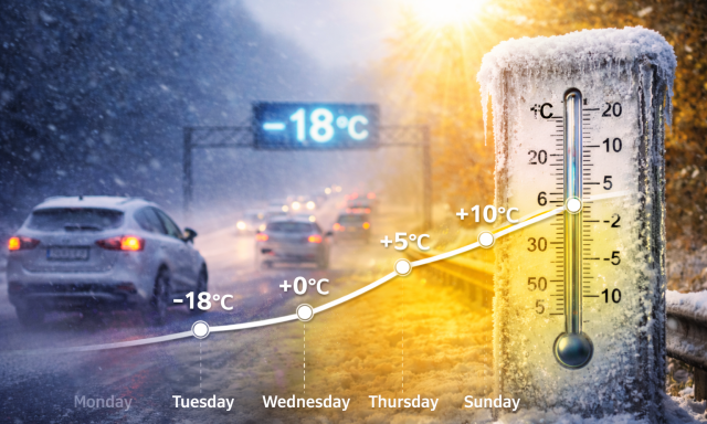 Dermesztő fagyokkal indul a h&eacute;t, &oacute;nos esővel folytat&oacute;dik, majd hirtelen enyh&uuml;l&eacute;s j&ouml;n